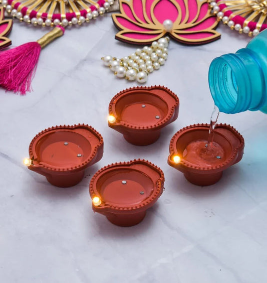 LED Diya Water Sensor - 6/12/18/24 Pack: No Fire, Smoke, or Oil, Only Bright Light