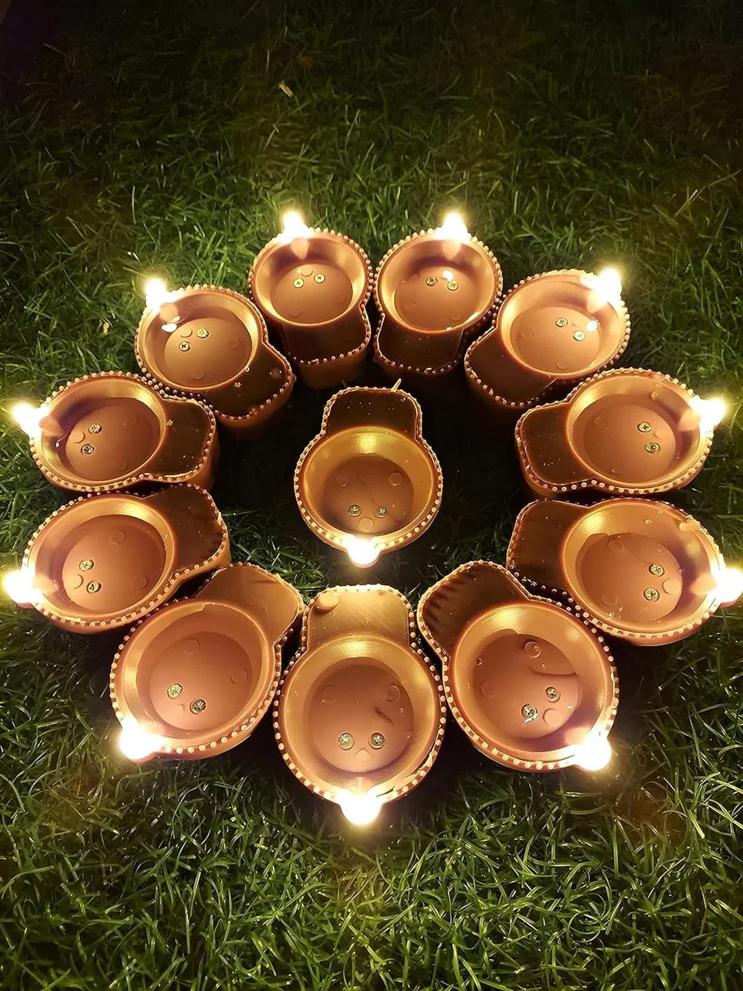 LED Diya Water Sensor - 6/12/18/24 Pack: No Fire, Smoke, or Oil, Only Bright Light